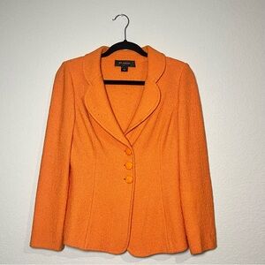 St. John Orange Textured Knit Blazer Size 2